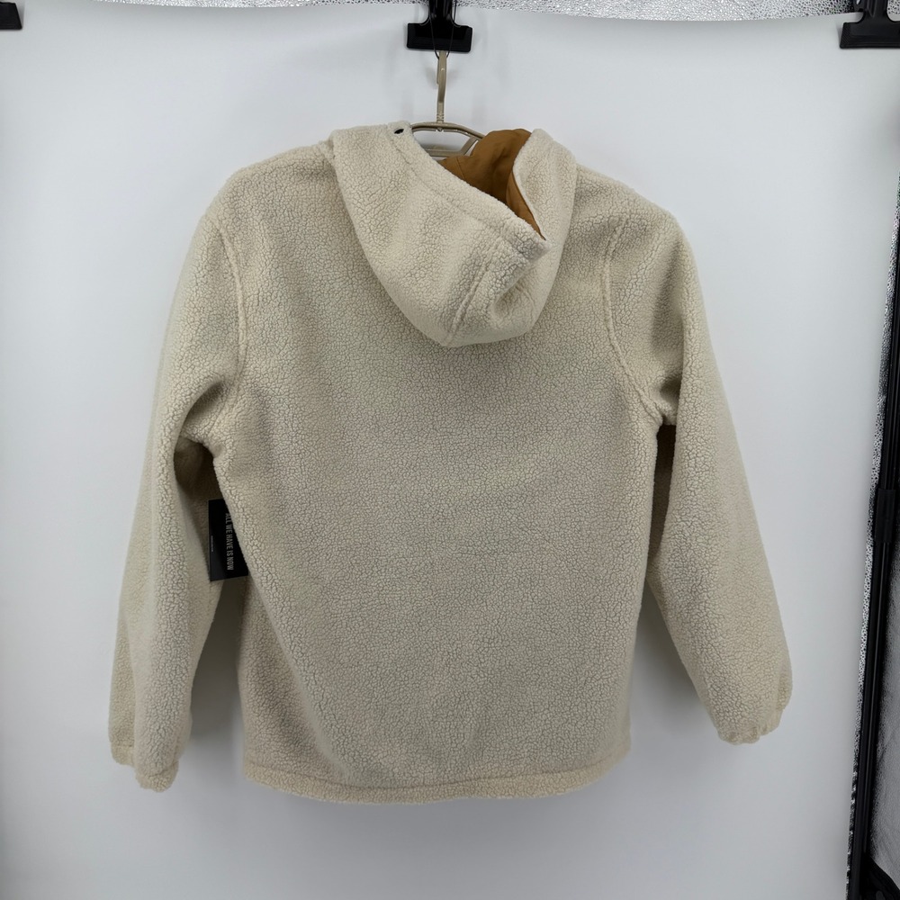 $115 NEW Ezekiel Mens XL Iceland Sherpa Fleece 1/4 Zip Hoodie Ivory Skate Grunge - Picture 8 of 8